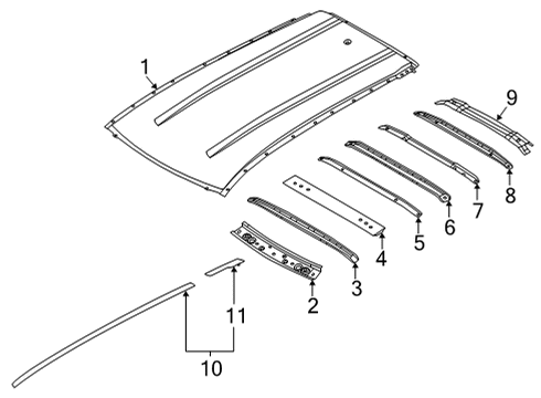 Rail-Roof,Rear Diagram for 73230-6RA0A