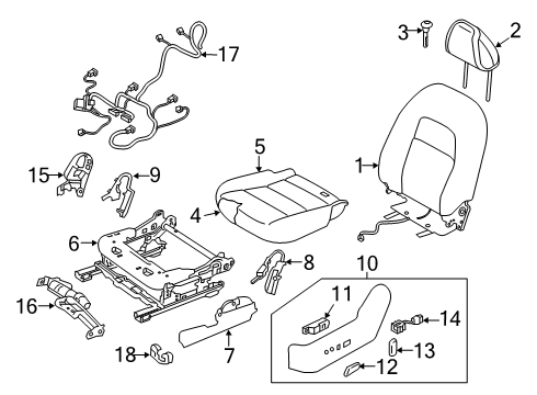 Harness-Front Seat LH Diagram for 87069-6CA2B