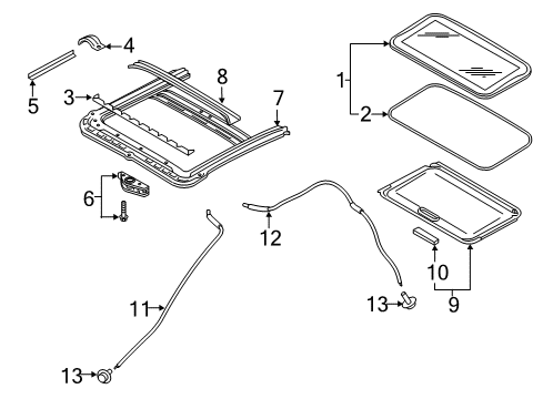 Shade Assy-Sunroof Diagram for 91250-6MR1A