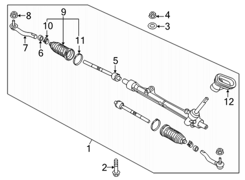 Gear & Linkage-Steering Diagram for 48001-5EE0B