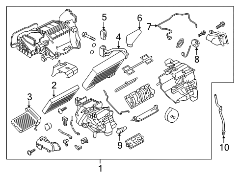 2020 Nissan Leaf A/C Evaporator & Heater Components Diagram