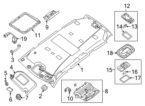 2020 Nissan Pathfinder Interior Trim - Roof Diagram 2
