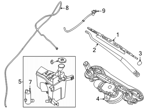 2022 Nissan Versa Wiper & Washer Components Diagram