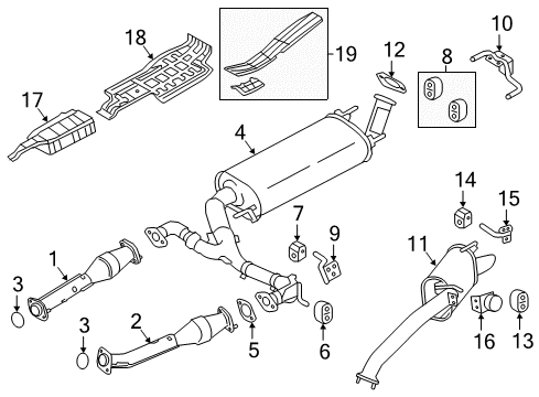 2020 Nissan Armada Exhaust Components Diagram