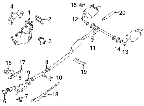 Three Way Catalytic Converter Diagram for 208A2-9HE0B