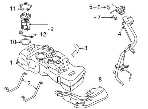 Band Assy-Fuel Tank Mounting Diagram for 17406-6LB0A