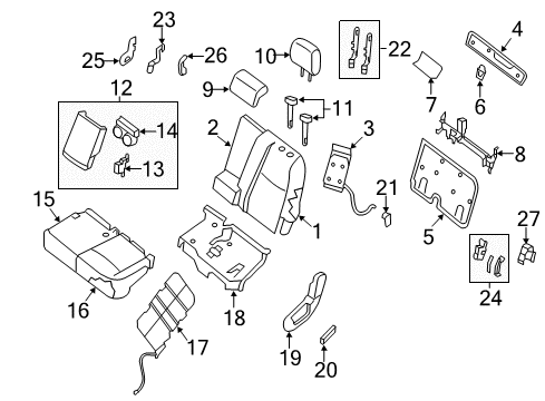 2020 Nissan Pathfinder Second Row Seats Diagram 3