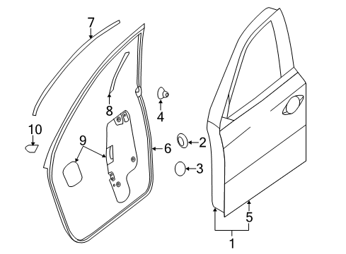 Panel - Front Door, Outer RH Diagram for 80152-3KM4A