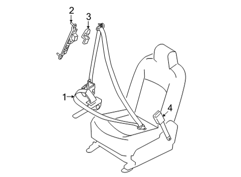 Seat Belt Kit-Fr Seat Buckle, LH Diagram for 86843-6RR8B