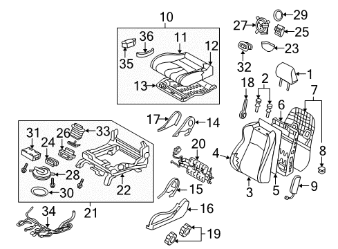2020 Nissan 370Z Driver Seat Components Diagram 1