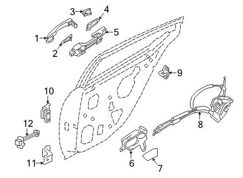 Bracket, Outside Handle Diagram for 82610-9HE0A