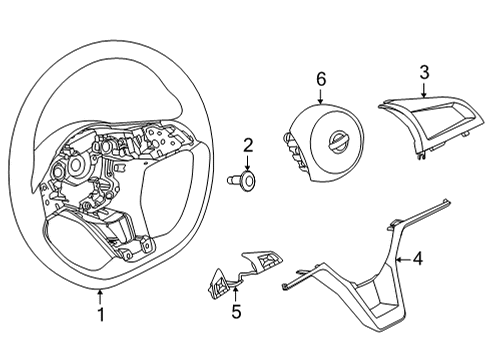 2022 Nissan Versa Steering Wheel & Trim Diagram