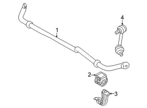 2021 Nissan Rogue Stabilizer Bar & Components - Rear Diagram 1