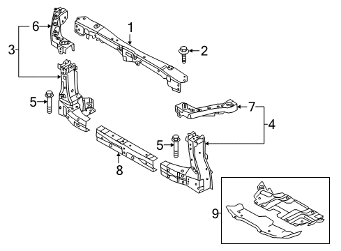 Support-Radiator Core Side,LH Diagram for 62521-6JF0A