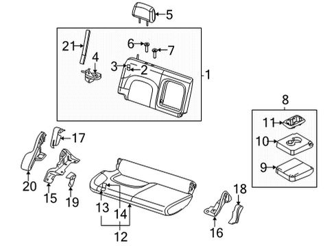 2022 Nissan Frontier Rear Seat Components Diagram 2