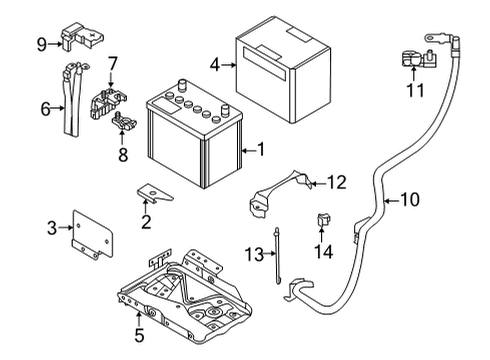 Bracket Assembly-Battery Mounting Diagram for F4860-5VDMH