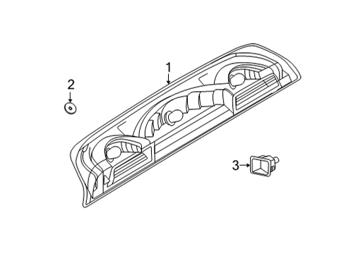 2022 Nissan Frontier High Mounted Stop Lamp, License Lamps Diagram
