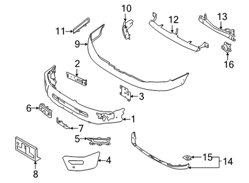 Finisher-Front Bumper Fascia,LH Diagram for 62257-9FW0D