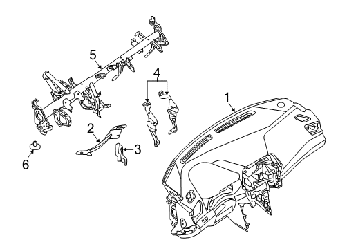 2021 Nissan Maxima Cluster & Switches, Instrument Panel Diagram 1
