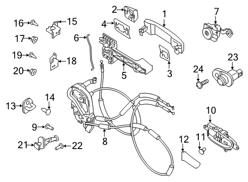 2021 Nissan Titan Lock & Hardware Diagram 1