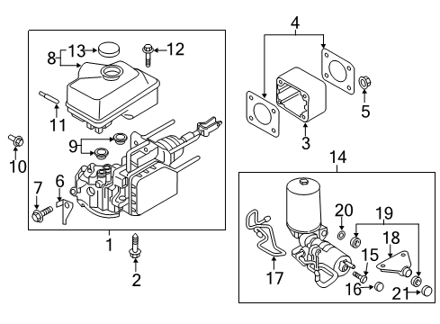 Cylinder Assy-Brake Master Diagram for 46010-9FV9D