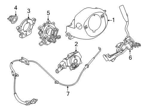 2021 Nissan Titan Shroud, Switches & Levers Diagram