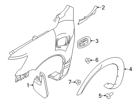 Front Passenger Side Fender Support – Fits 2017-2022 Nissan Titan (Crew/Extended Cab) 3 thumbnail image