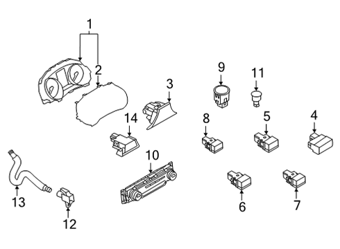 Combination Meter Assy-Instrument Diagram for 24810-6LB0A