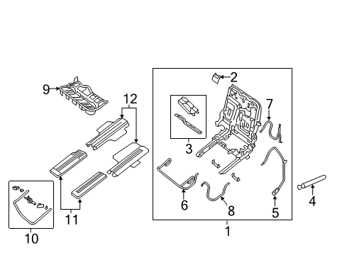 2020 Nissan Pathfinder Second Row Seats Diagram 4