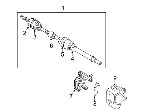 Shaft Assy-Front Drive,LH Diagram for 39101-5R00A