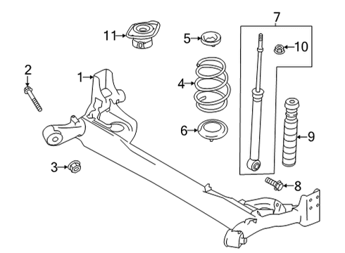 2021 Nissan Versa Rear Suspension, Suspension Components Diagram 1