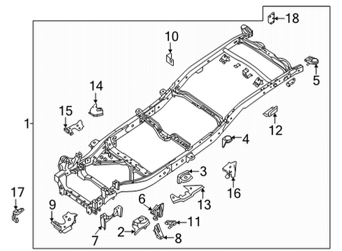 2021 Nissan Frontier Frame & Components Diagram