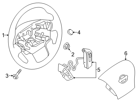 Wheel Assembly-Steering W/O Pad Diagram for 48430-9FV5A