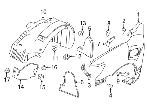 2020 Nissan Titan Fender & Components Diagram