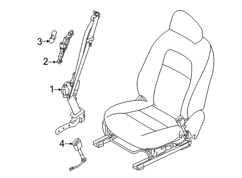 Belt Assy-Buckle,Front Seat LH Diagram for 86842-6CA8D