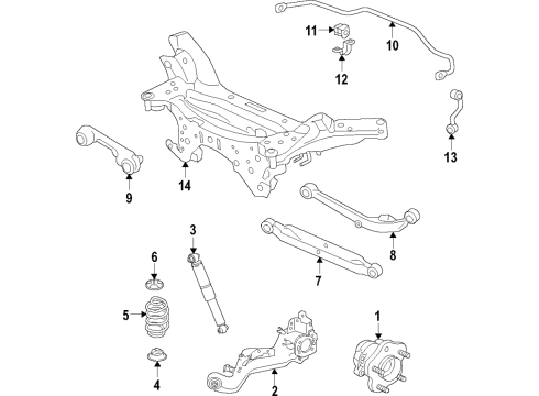 2022 Nissan Rogue Sport Rear Suspension Components, Upper Control Arm, Stabilizer Bar Diagram 3