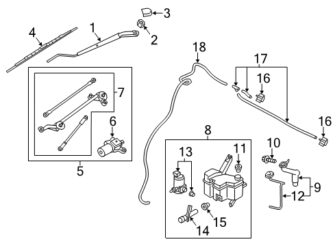 2020 Nissan NV Wiper & Washer Components Diagram