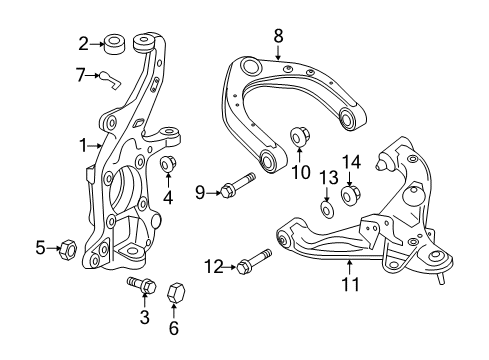 2021 Nissan NV Front Suspension Components Diagram