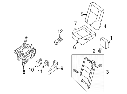2020 Nissan NV Rear Seat Components Diagram 2