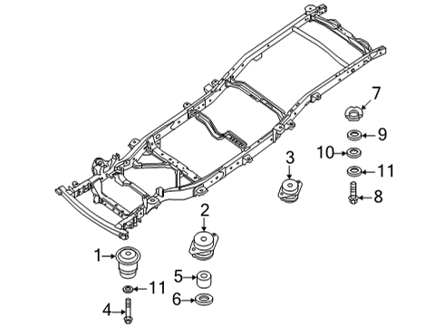 2022 Nissan Frontier Body Mounting - Frame Diagram