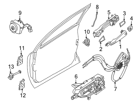 Bracket-Outside Handle RH Diagram for 80610-6LE5B