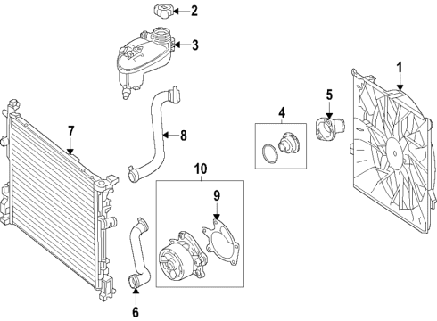 2021 Nissan Sentra Cooling System, Radiator, Water Pump, Cooling Fan Diagram 2