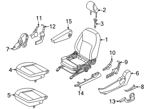 2022 Nissan Versa Driver Seat Components Diagram