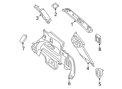 2020 Nissan Pathfinder Interior Trim - Quarter Panels Diagram
