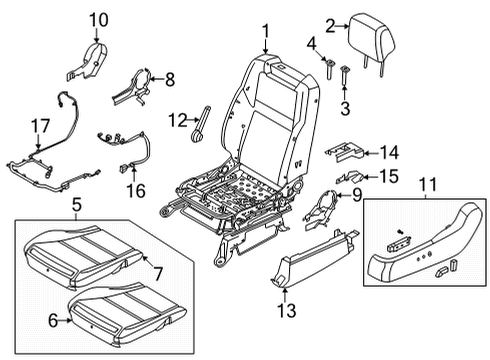 2022 Nissan Frontier Driver Seat Components Diagram 2