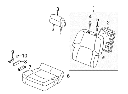 2021 Nissan Frontier Passenger Seat Components Diagram 2