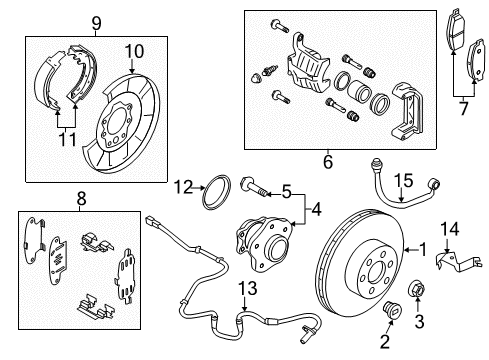 2020 Nissan Murano Brake Components Diagram 2
