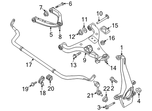 2022 Nissan Frontier Suspension Components, Stabilizer Bar & Components Diagram 1