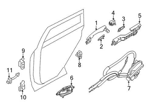 2021 Nissan Sentra Rear Door Diagram 3