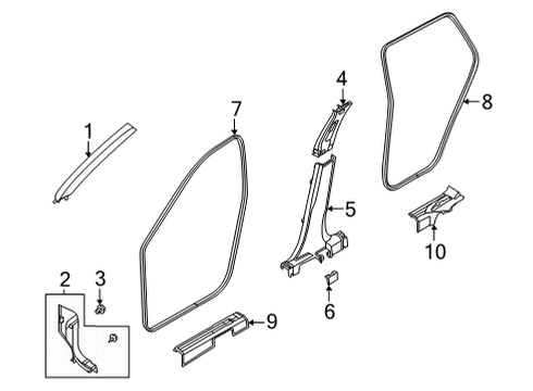 Plate-Kicking,Rear LH Diagram for 76954-6RR0A